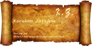 Kerekes Zoltána névjegykártya